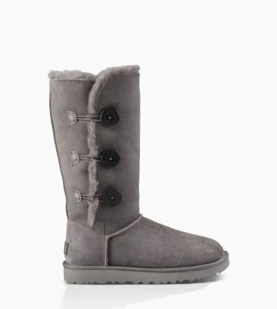 UGG Bailey Button Triplet II Classic Boots for Womens - Grey India